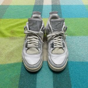 AIR JORDAN 4 RETRO PURE MONEY 2017 308497-100 WHITE METALLIC SILVER